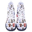 Seamless Pattern With Cute Little Kittens Various Color Women s High-Top Canvas Sneakers View1