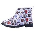 Seamless Pattern With Cute Little Kittens Various Color Women s High-Top Canvas Sneakers View2