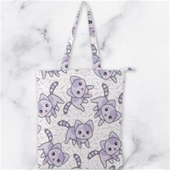 Cats Pattern Design Double Zip Up Tote Bag