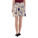 Cute Cats Doodle Seamless Pattern With Funny Characters A-Line Pocket Skirt View2