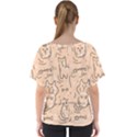 Cat Background V-Neck Dolman Drape Top View2