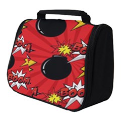 Pop Art Comic Pattern Bomb Boom Explosion Background Full Print Travel Pouch (small)