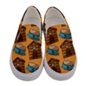 Pet House Bowl Food Seamless Pattern Women s Canvas Slip Ons View1