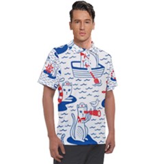 Nautical Cats Seamless Pattern Men s Polo Tee