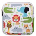 Seamless Pattern Vector With Animals Cartoon Mini Square Pouch View1