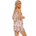 Cute Tiger Car Safari Seamless Pattern V-Neck Satin Pajamas Set View3
