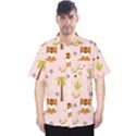 Cute Tiger Car Safari Seamless Pattern Men s Hawaii Shirt View1