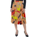 Seamless Pattern Cartoon With Transportation Vehicles Classic Velour Midi Skirt  View1
