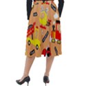 Seamless Pattern Cartoon With Transportation Vehicles Classic Velour Midi Skirt  View2
