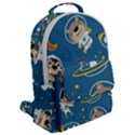 Seamless-pattern-funny-astronaut-outer-space-transportation Flap Pocket Backpack (Large) View2