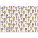 groovy background. blooming flowers in 1970s psychedelic hippie style. Large Greeting Card View1