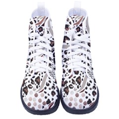 Mix Animal Skin Prints Seamless Pattern Vector Men s High-top Canvas Sneakers