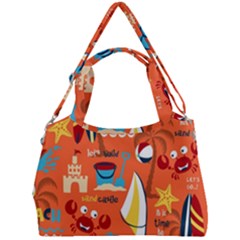Seamless Pattern Vector Beach Holiday Theme Set Double Compartment Shoulder Bag