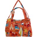 Seamless Pattern Vector Beach Holiday Theme Set Double Compartment Shoulder Bag View1