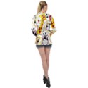 Vector Seamless Pattern Nice Animals Cartoon Long Sleeve Satin Shirt View2