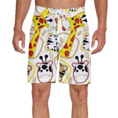 Vector Seamless Pattern Nice Animals Cartoon Men s Beach Shorts