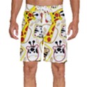 Vector Seamless Pattern Nice Animals Cartoon Men s Beach Shorts View1