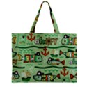 Seamless Pattern Fishes Pirates Cartoon Zipper Mini Tote Bag View1