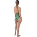Seamless Pattern Fishes Pirates Cartoon Plunge Cut Halter Swimsuit View2