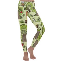 Seamless Pattern With Trees Owls Kids  Lightweight Velour Classic Yoga Leggings