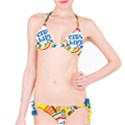Colorful City Life Horizontal Seamless Pattern Urban City Classic Bikini Set View1