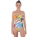 Colorful City Life Horizontal Seamless Pattern Urban City Tie Back One Piece Swimsuit View1