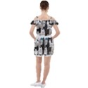 Cute Cat Hand Drawn Cartoon Style Ruffle Cut Out Chiffon Playsuit View2