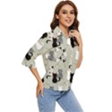 Cute Cat Seamless Pattern Women s Quarter Sleeve Pocket Shirt View2