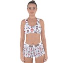 Vector Thin Line Art Vet Seamless Pattern Racerback Boyleg Bikini Set View1