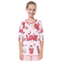 Hand Drawn Valentines Day Element Collection Kids  Quarter Sleeve Raglan Tee View1