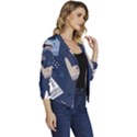 Colorful-cute-cats-seamless-pattern Women s Casual 3/4 Sleeve Spring Jacket View3