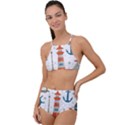 Nautical-elements-pattern-background Halter Tankini Set View1