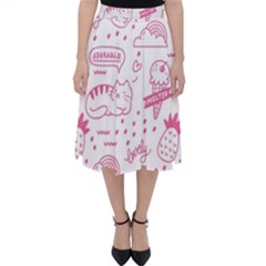 Cute-girly-seamless-pattern Classic Midi Skirt