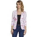 Cute-girly-seamless-pattern Women s One-Button 3/4 Sleeve Short Jacket View1