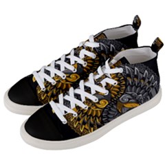 Yin-yang-owl-doodle-ornament-illustration Men s Mid-top Canvas Sneakers