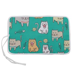 Seamless-pattern-cute-cat-cartoon-with-hand-drawn-style Pen Storage Case (s)