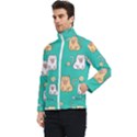 Seamless-pattern-cute-cat-cartoon-with-hand-drawn-style Men s Bomber Jacket View3
