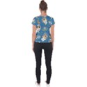 Seamless-pattern-funny-astronaut-outer-space-transportation Short Sleeve Sports Top  View2