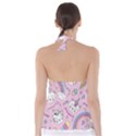 Beautiful-cute-animals-pattern-pink Babydoll Tankini Top View2