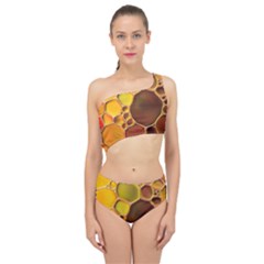 Abstract Oil Painting Spliced Up Two Piece Swimsuit