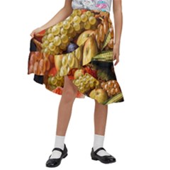 Fruits Kids  Ruffle Flared Wrap Midi Skirt