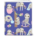 Hand-drawn-cute-sloth-pattern-background 8  x 10  Softcover Notebook View1