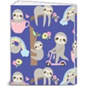 Hand-drawn-cute-sloth-pattern-background 8  x 10  Softcover Notebook View2