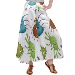 Dangerous-streptococcus-lactobacillus-staphylococcus-others-microbes-cartoon-style-vector-seamless-p Women s Satin Palazzo Pants