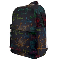 Mathematical-colorful-formulas-drawn-by-hand-black-chalkboard Classic Backpack by Simbadda