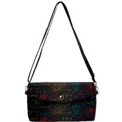 Mathematical-colorful-formulas-drawn-by-hand-black-chalkboard Removable Strap Clutch Bag
