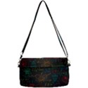 Mathematical-colorful-formulas-drawn-by-hand-black-chalkboard Removable Strap Clutch Bag View2