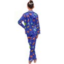 Virus-seamless-pattern Kids  Satin Long Sleeve Pajamas Set View2