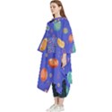 Virus-seamless-pattern Women s Hooded Rain Ponchos View2