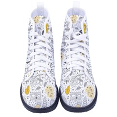 Doodle-seamless-pattern-with-autumn-elements Women s High-top Canvas Sneakers